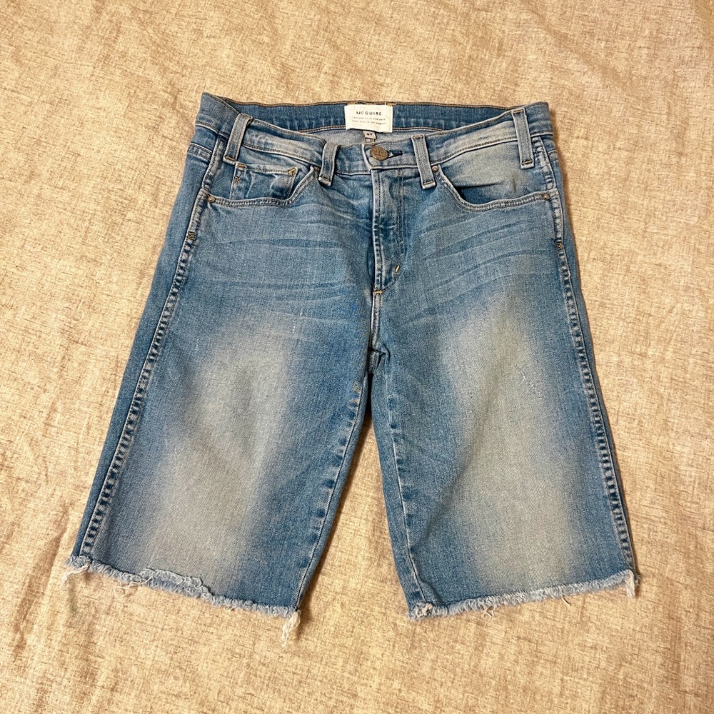 McGuire Anthropologie Annabelle High-Rise Denim Bermuda Shorts